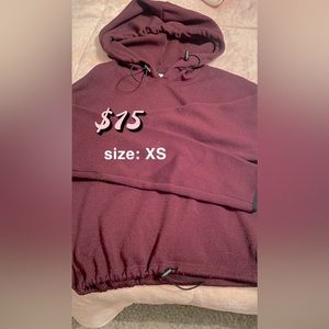 PINK Maroon Cropped Sweatshirt